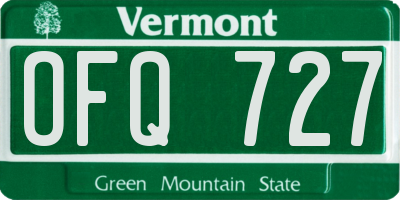 VT license plate OFQ727