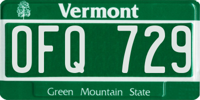 VT license plate OFQ729