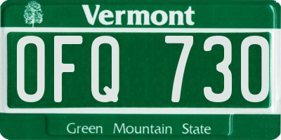 VT license plate OFQ730