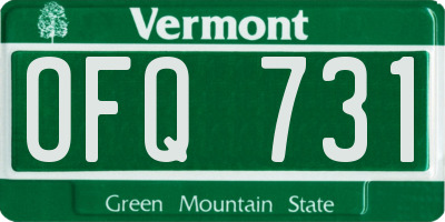 VT license plate OFQ731