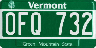 VT license plate OFQ732