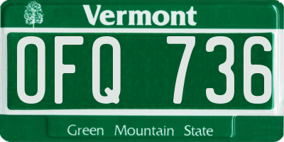 VT license plate OFQ736