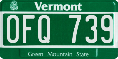 VT license plate OFQ739