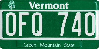 VT license plate OFQ740