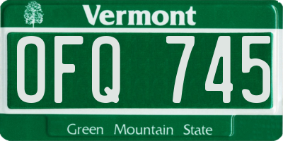 VT license plate OFQ745