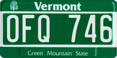 VT license plate OFQ746
