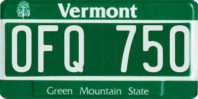 VT license plate OFQ750