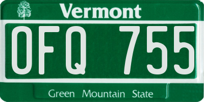 VT license plate OFQ755
