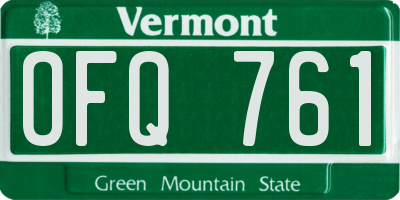 VT license plate OFQ761