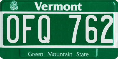 VT license plate OFQ762