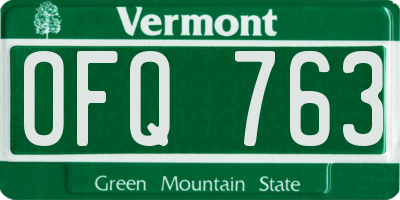 VT license plate OFQ763