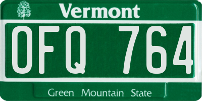 VT license plate OFQ764