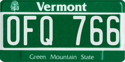 VT license plate OFQ766