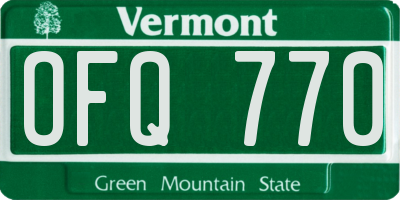 VT license plate OFQ770