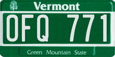 VT license plate OFQ771