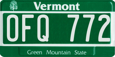 VT license plate OFQ772
