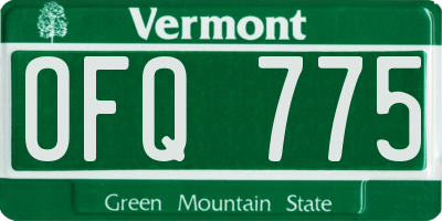 VT license plate OFQ775