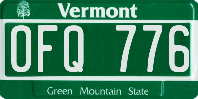 VT license plate OFQ776