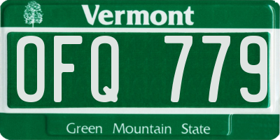 VT license plate OFQ779