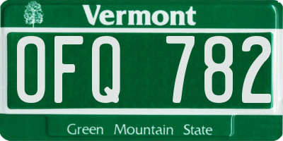 VT license plate OFQ782