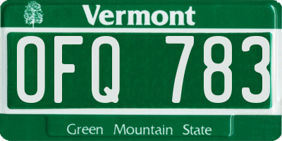 VT license plate OFQ783
