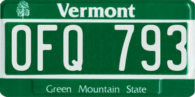 VT license plate OFQ793