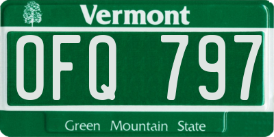 VT license plate OFQ797