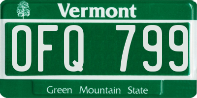 VT license plate OFQ799
