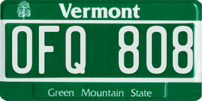VT license plate OFQ808