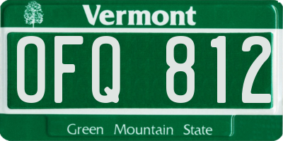VT license plate OFQ812