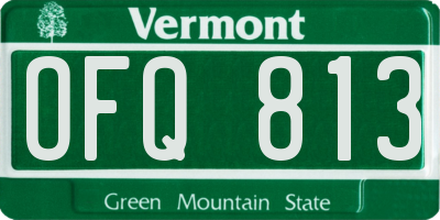 VT license plate OFQ813