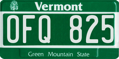 VT license plate OFQ825