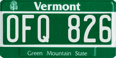 VT license plate OFQ826