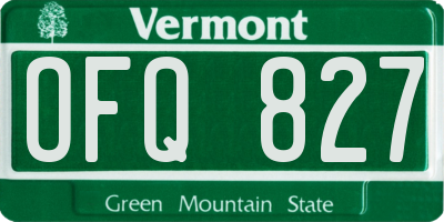 VT license plate OFQ827