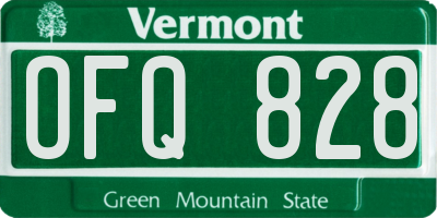 VT license plate OFQ828
