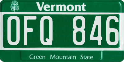 VT license plate OFQ846