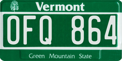 VT license plate OFQ864