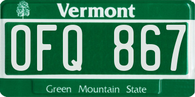 VT license plate OFQ867