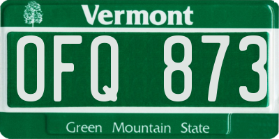 VT license plate OFQ873