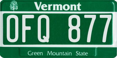 VT license plate OFQ877