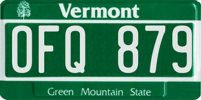 VT license plate OFQ879