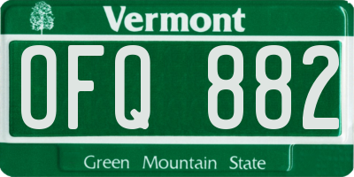 VT license plate OFQ882