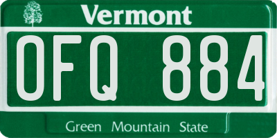 VT license plate OFQ884