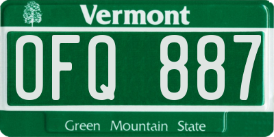 VT license plate OFQ887