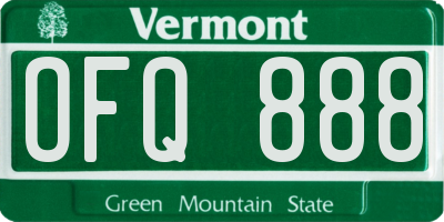 VT license plate OFQ888