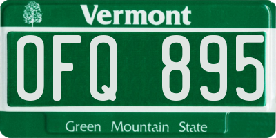 VT license plate OFQ895