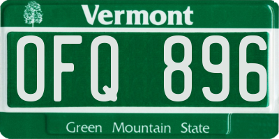 VT license plate OFQ896