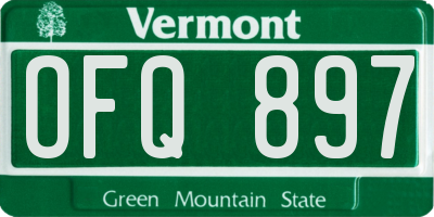 VT license plate OFQ897