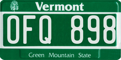 VT license plate OFQ898