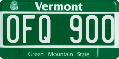 VT license plate OFQ900
